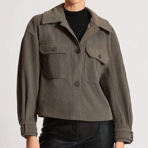 Avec Les File Corduroy Shacket Women's Chunky Cropped Oversized Long Sleeve XL